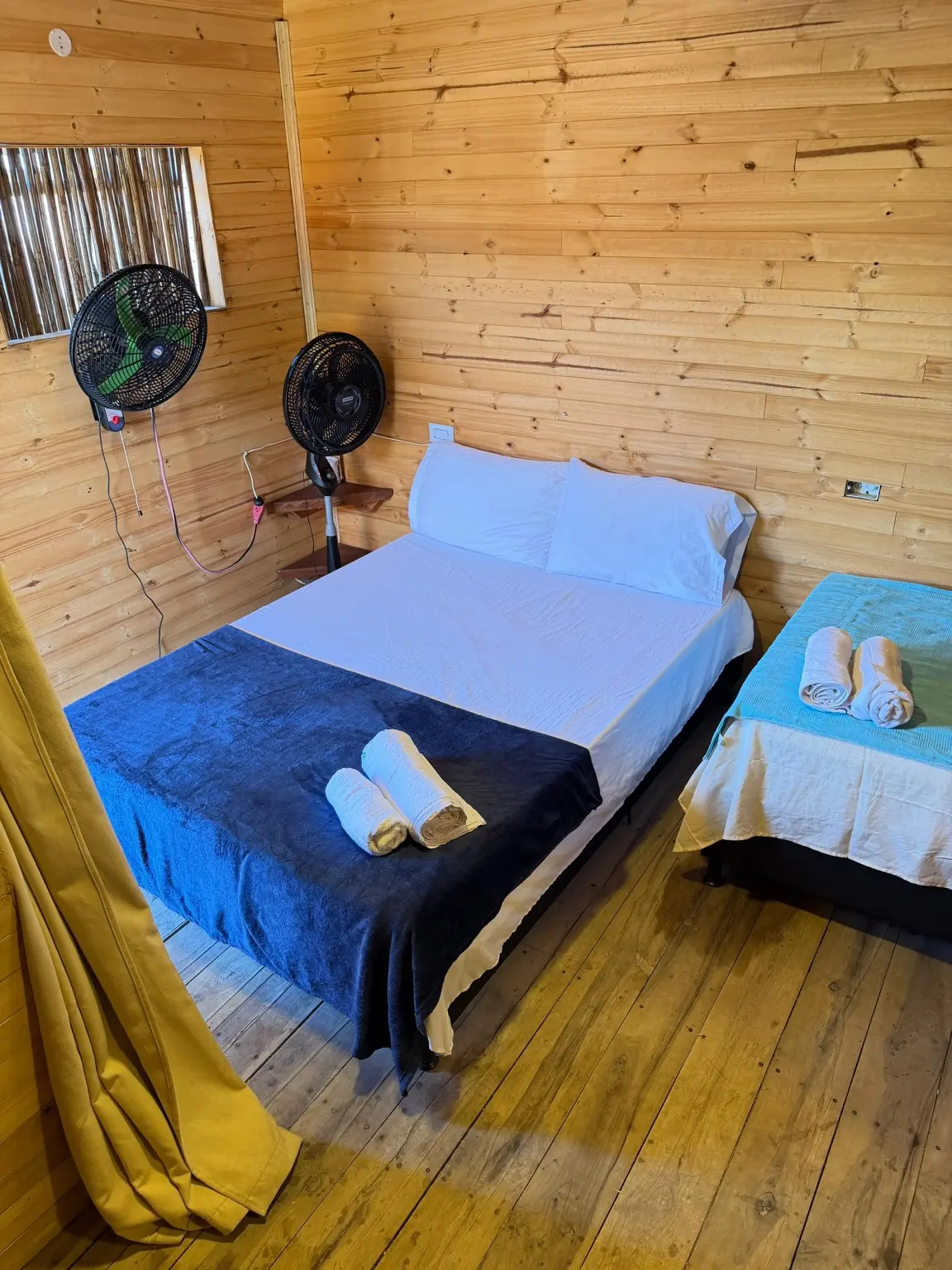 Real interior view of a wooden room at La Costa House
