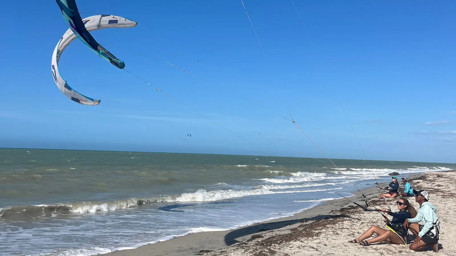 Strand von Mayapo und Kitesurfbereich an der kolumbianischen Karibikküste